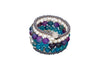 6 strand Pearl, Crystal and Agate Wrap Bracelet Purple/Blue