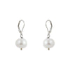 Single White Baroque with Sterling Silver and Leverback hook Earring