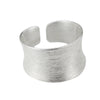 925 Sterling Silver Brushed Polish Cuff Ring