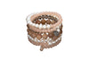 6 strand Rose Gold Pearl Crystal and Agate wrap bracelet