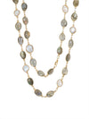 Labradorite and pearl necklace sterling silver with gold plating