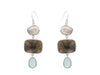 Pearl, Labradorite, and Blue Calcedony Sterling Silver Earring.