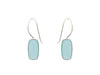 Blue Calcedony Square Sterling Silver Earrings.