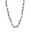 Stretchy Baroque Pearl Necklace braided.  White Baroque Necklace with Black Stretchy Cord.