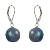 Single Blue Baroque with Sterling Silver and Leverback hook Earring