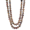 brown double strand necklace