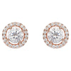 925 Sterling Silver 18K Rose Gold Plated Round Stud Earrings