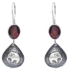 Red Garnet Stone with Elephant Design Earrings