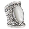 sterling silver with mother of pearl stone ring