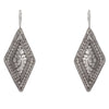 925 Sterling Silver Large Diamond Shaped Dotted Hammered Earrings