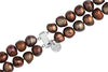 18" Double Strand Baroque Brown Pearls Necklace